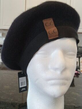 100% Wool Black Beret - NWT!